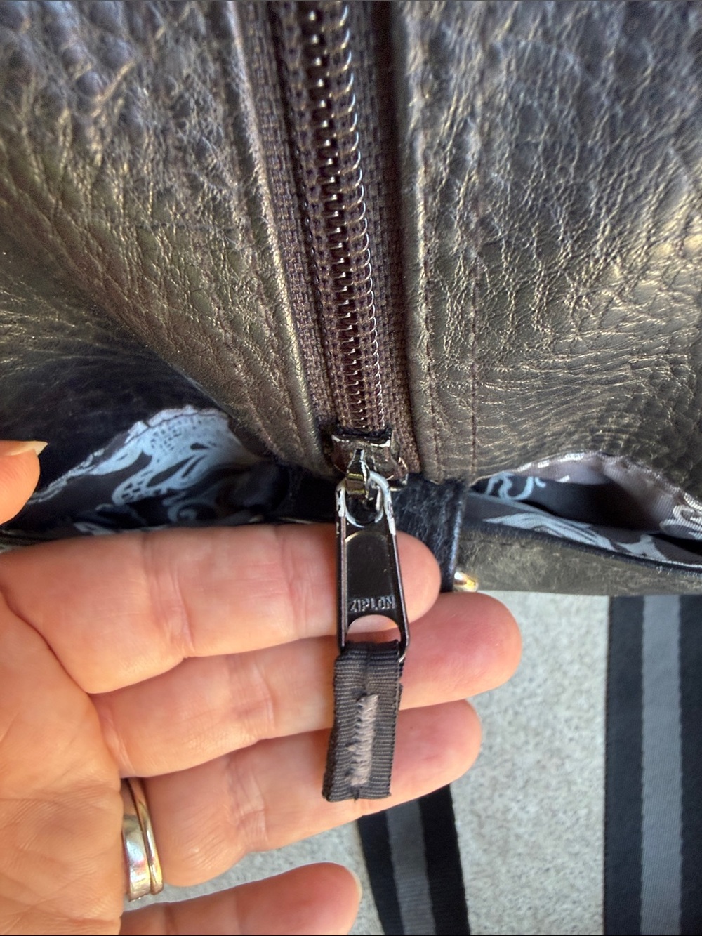 lululemon athletica Black Faux Leather Duffel with Striped Shoulder Strap, EUC!! - Picture 14 of 16